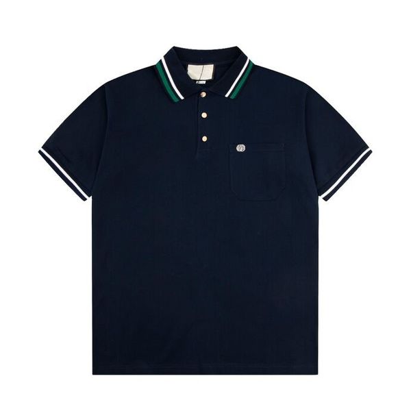 

2023 men's fashion printed t-shirt designer classic letter embroidery short sleeve polo shirt simplified style c9p5, Black;brown