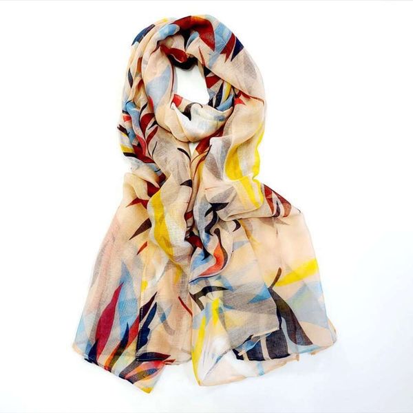 

polymers balinese floral leaves thin scarf silk printed woven womens shawl deqing yazhi, Blue;gray