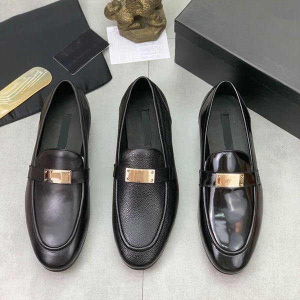 

men's shoes leather shoes spring and summer business leisure leather shoes men's leather soft sole men a foot non slip design meta, Black