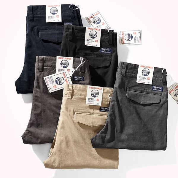 

men's tracksuits casual pants men 's twill stretch woven slim -fit straight trousers 230826, Gray