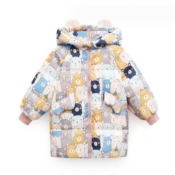 

new winter children's calico long down jacket boys and girls down jacket large children's coat, Blue;gray