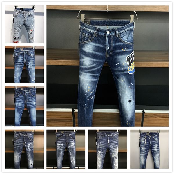 

2023 new arrivals d2 mens luxury purple designer denim dsquared2 jeans holes trousers dsquare jeans coolguy biker pants mens clothing gsfdg, Blue