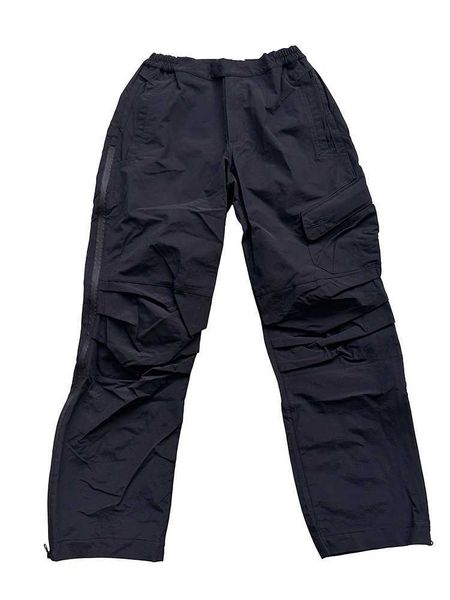 

men's pants grailz thin nylon functional pleated waterproof and windproof charging pants with pleated functional work clothes for men a, Black