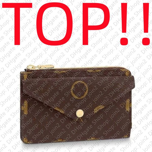 

m69431 card holder recto verso designer womens mini zippy organizer wallet coin purse bag belt charm key pouch pochette accessoires, Red;black