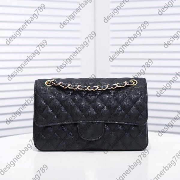

luxury designer cc crossbody flap bag caviar leather fashion purse of gold and silver chain women shoulder bags luxury handbags for lady