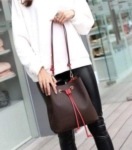 

new luxuryi designera bag women shoulder bags leather old flower bucket bag famous drawstring handbags cross body purse handbags