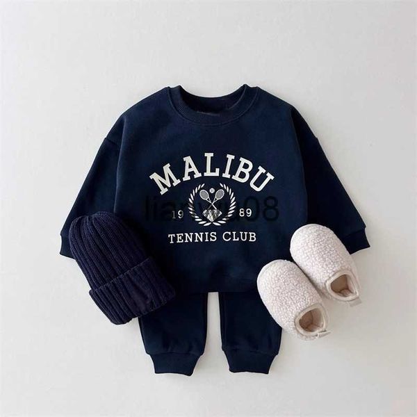 

clothing sets autumn winter outfits baby letter print tracksuit boy girl children casual pencil pants 2pcs infant cotton sweatshirt set x08, White