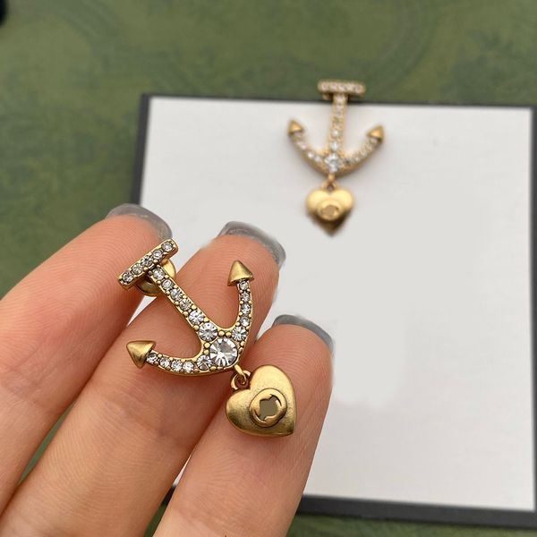 

designer earrings diamond earrings women's boat anchor earrings design jewelry gift earrings, Golden;silver
