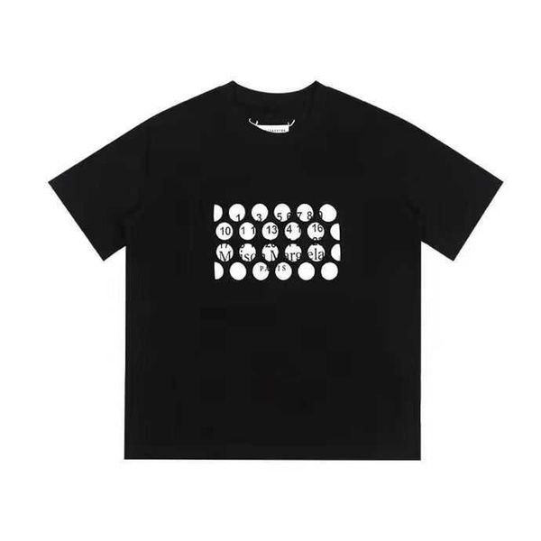 

margielas co designer mm6 t branding shirt full series magilla embroidery print loose short sleeve tshirt for men and women american high st, White;black