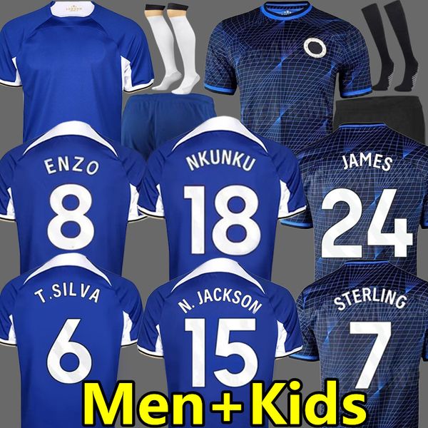 

23 24 cfc soccer jerseys enzo nkunku sterling james n. jackson mudryk gallagher caicedo t. silva madueke colwill gusto chilwell football shi, Black;yellow