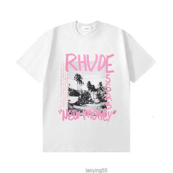 

rhude us size m-xxl designer mens t shirts for summer men women t-shirts fashion tshirt with printing, White;black