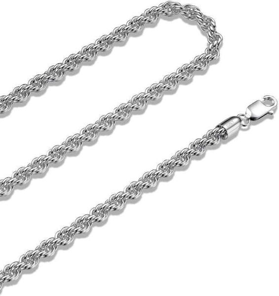 

waitsoul 925 sterling silver rope chain lobster clasp 2.5mm silver chain for men women silver necklace chain 16-30 inches