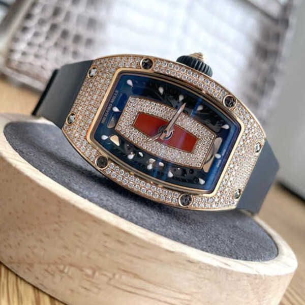 

luxury rm dress wrist watch richardmille casual wristwatches women's 07-01 red lip sky star red gold diamond business casual yi-90c4 yi