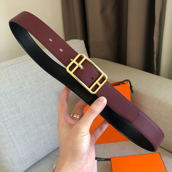 

luxury mens belt woman genuine leather belts fashion needle buckle width 3.2cm size 100cm-125cm 6 colour wine red gray coffee brown blue bla, Black;brown