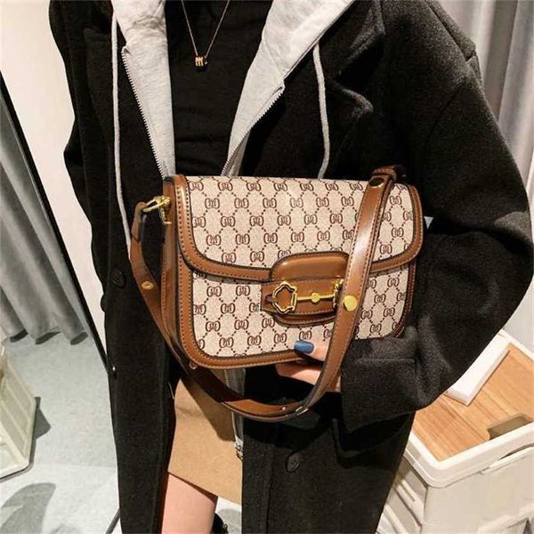 

26% off bag 2024 new launch designer handbag hand high class female printing small square saddle versatile one cross body