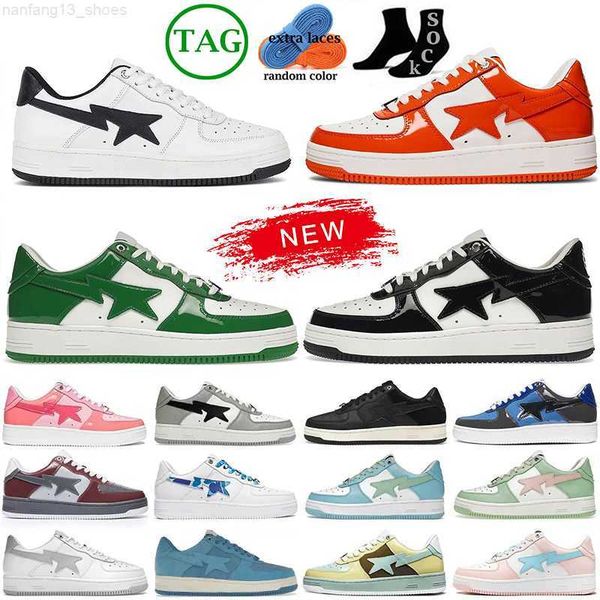 

2023 bapestars shoes designers casual shoes black white blue platform patent sk8 sk dirty old sneakers leather green multi jjjjound men wome