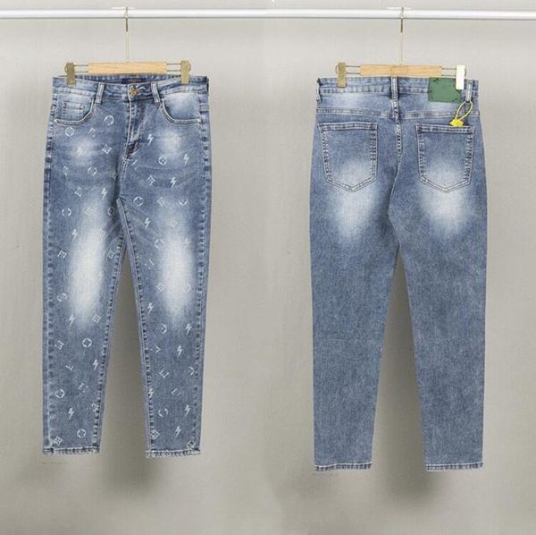 

designer new mens purple jeans high street fashion brand men designer jeans ripped biker slim fit motorcycle denim jean, Blue