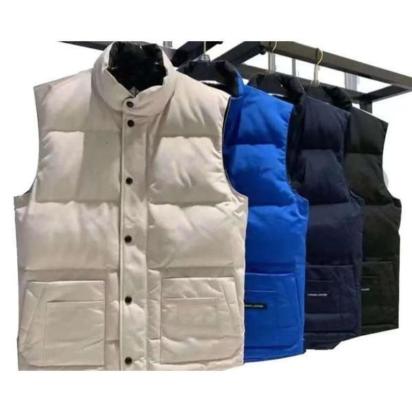 

canada designer down vest pocket jackets parkas long sleeve zipper badges men downs casual coat canadian outwear multiple colour367, Black