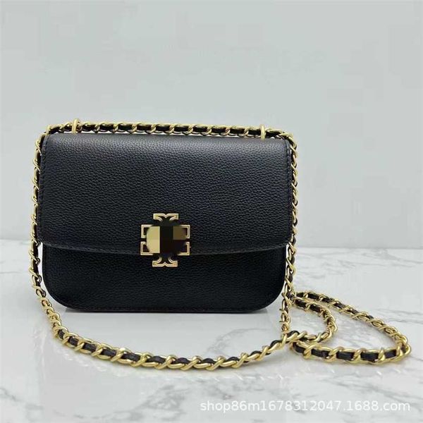 

26% off bag 2024 new launch designer handbag early launch tb spring and summer britten flip litchi grain cow leather metal chain single-shou