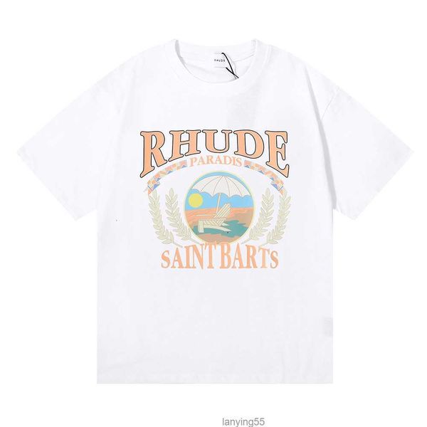 

23ss rhude t shirt summer mens shirt fashion causal men designer short sleeves us size s-xxl o80r, White;black
