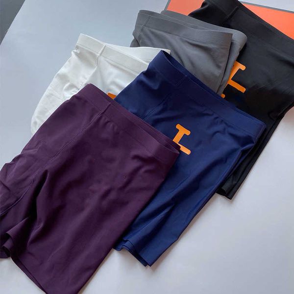 

underpants designer boxers new high-end ice silk underwear men's h-shaped one piece lightweight and slim body shaping boutique smooth f, Black;white