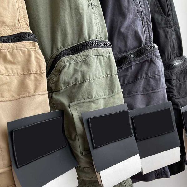 

summer men's pants mens shorts designer stoness designers cargo pants island badge patches summer sweatpants sports trouser big pocket, Black