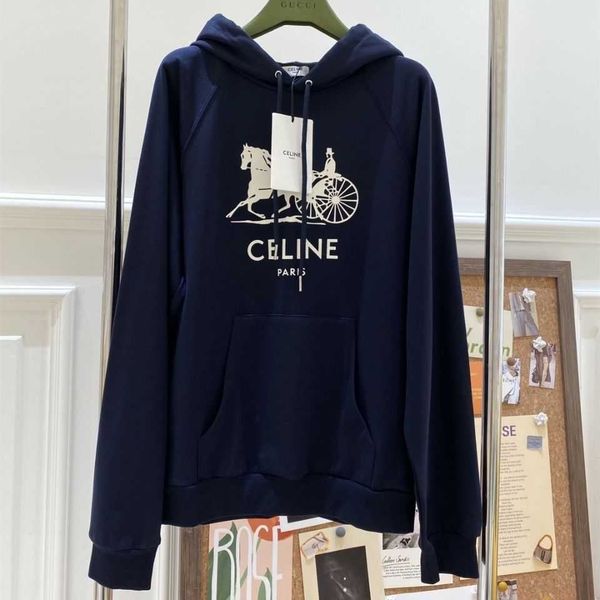 

men's hoodies sweatshirts autumn and winter new plush hooded sweater for women celne carriage style loose fitting casual men and women, Black