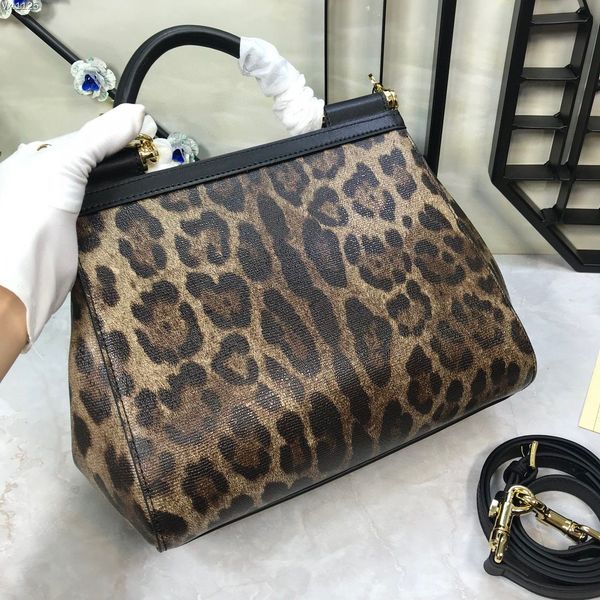 

genuine leather shoulder bag lepoard print bag sold without box