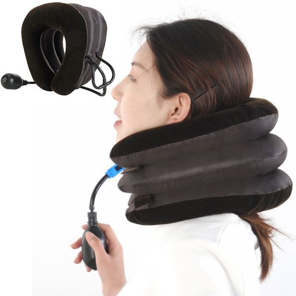 

massaging neck pillowws neck stretcher air cervical traction 3 tubes house devices orthopedic pillow collar pain relief neck head tractor co