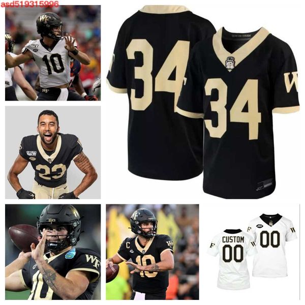 

wake forest demon deacons football jersey 39 aiden hall 71 cj elmonus 20 cameron hite 28 egbe 93 isaiah chaney 15 jaylen hudson 80 jahmal ba, Black