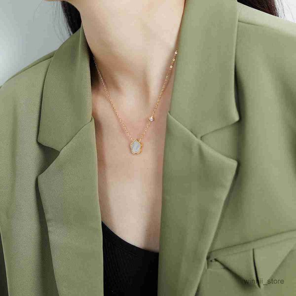 

pendant necklaces colorful flower pendant necklace choker jewelry luxury golden necklace for women r230828, Silver