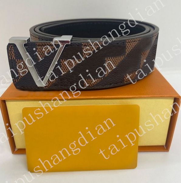 

designer belt men belt for women designer belts 3.8cm width belts brand l buckle v plaid belts genuine leather fashion classic woman belt bb, Black;brown