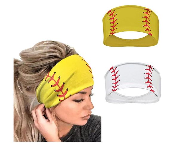

titanium sport accessories 12pcs yellow softball headband breathable elastic ball print head wrap hair band bandana workout adjustable sweat