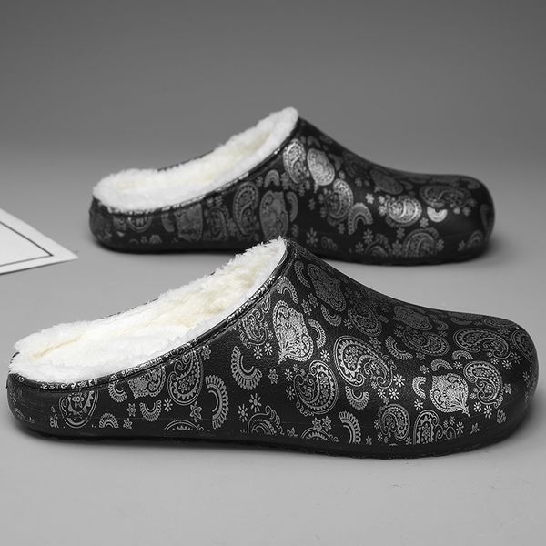 

2024 slrn women man furry slippers fluffy faux fur slippers designer shoes warm indoor flip flops fashion anti-slip female slides size 38-45, Black