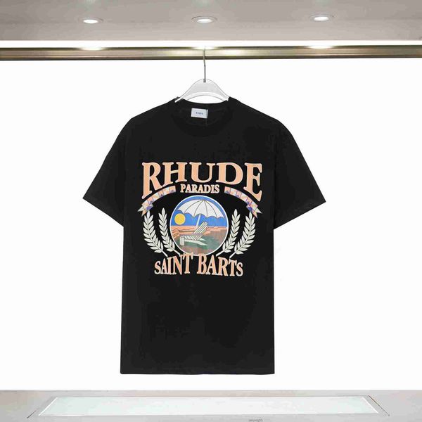 

fashion mens t shirts women designers t-shirts tees apparel man s casual chest letter shirt luxurys clothing polos sleeve clothes rhude tsh, White;black
