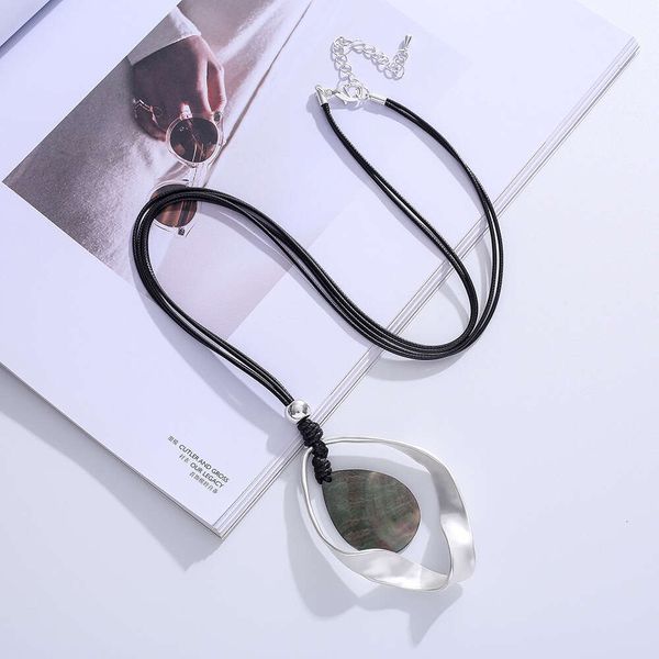 

designer alloy necklace versatile droplet shell sweater chain long necklace women's jewelry small design high sense elegance versatile, Silver