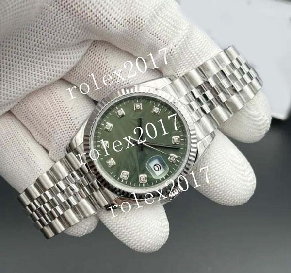 

ime mens bezel super men's 904l 36mm vsf factory edition green blue textured diamonds dial jubilee bracelet 3235 automatic sapphire 288, Slivery;brown
