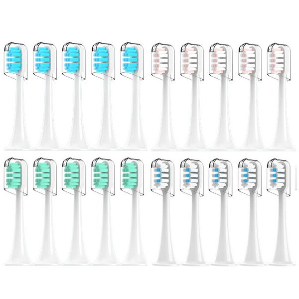 

toothbrushes head for xiaomi mijia t300 t500 t700 sonic electric toothbrush heads replaceable refill nozzles 4 colors with anti dust caps 4
