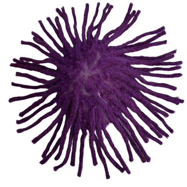 

8 inches european virgin human hair replacement purple color dreadlocks male hair toupee 8x10 full lace unit for black men