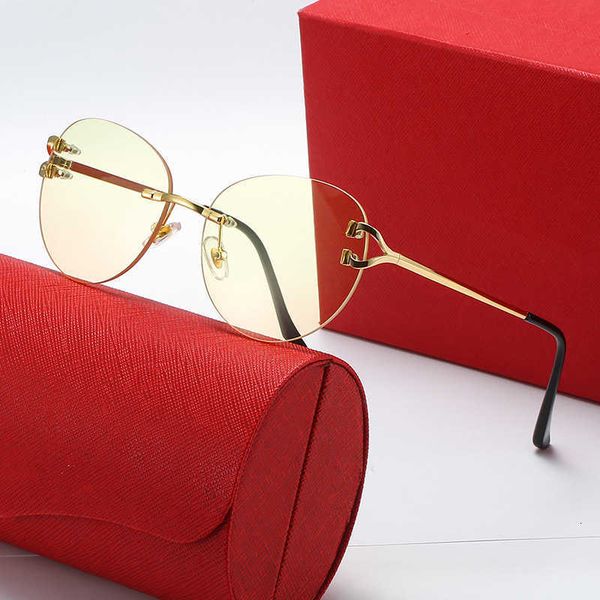 

frameless new kajia large frame sunglasses for male and female pilots fashionable and trendy sunglasses and personalized glasses 7rm8 4423, White;black
