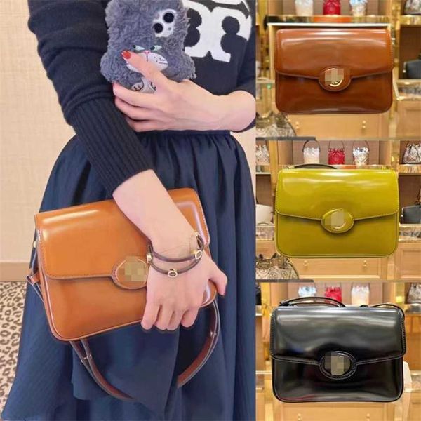 

18% off bag 2024 new launch designer handbag early launch tb women's new lacquer leather tofu single shoulder crossbody flap cowhide un