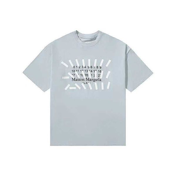 

sleeve designer t shirt margielas mm6 tested short men's and women's loose hollow out embroidery number splice letter small fashio, White;black