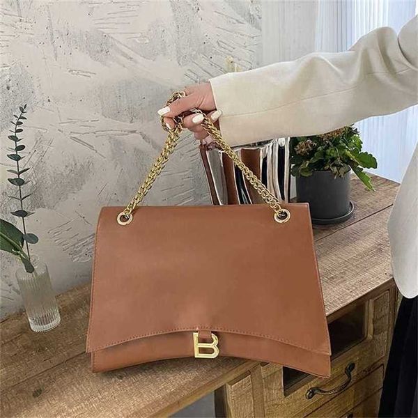 

13% off bag 2024 new launch designer handbaghourglass b-line oil wax leather black gold chain one shoulder crossbody versatile western style