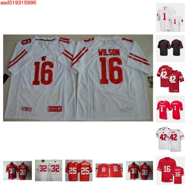 

2023 wisconsin badgers football jersey 90 james thompson jr. 14 preston zachman 11 alexander smith 96 cade mcdonald 19 darian varner 23 jaso, Black