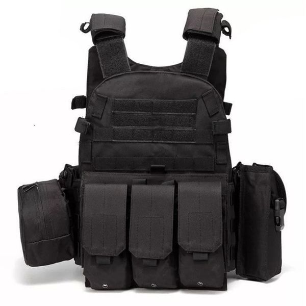 

men's vests nylon webbed gear tactical vest body armor hunting airsoft accessories 6094 pouch combat camo military army vest 230827, Black;white