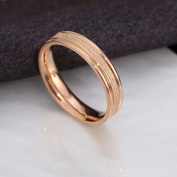 

designer ring simple style ring titanium steel frosted band ring, Silver