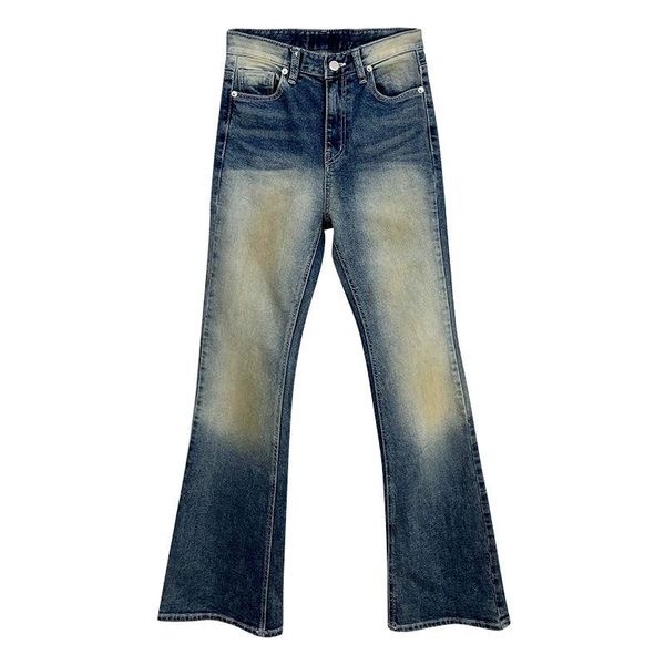 

jeans retro washed micro pants women's slim casual jeans 2023 early autumn korean version ins personality, Blue