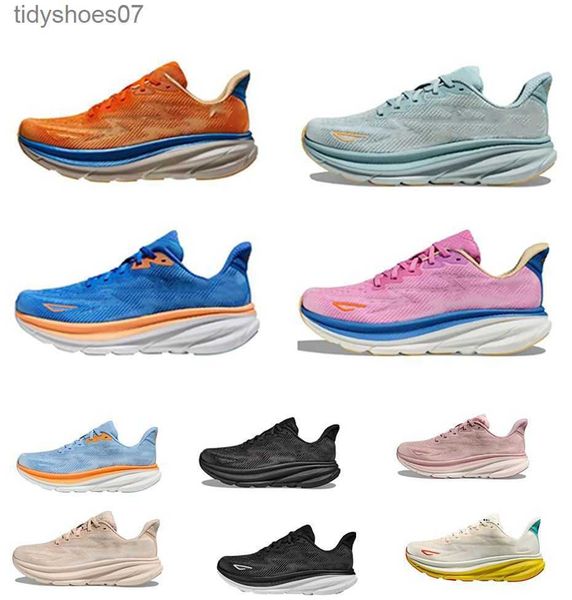

hoka clifton 9 men's and women's running shoes outdoor sports shoes 36-45, Black