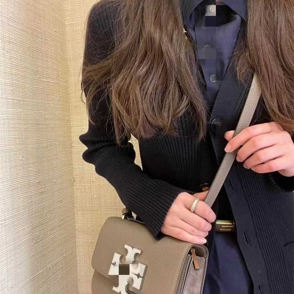 

62% off bag 2024 new launch designer handbag early launch new tb cowhide eleanor silver buckle litchi pattern small gold brick one shoulder