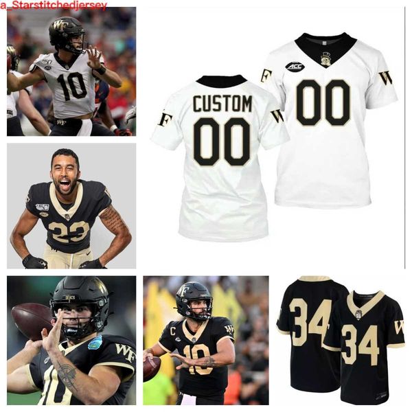 

wake forest demon deacons football jersey 55 michael jurgens 77 george sell 5 kendron wayman 92 ka'shawn thomas 62 devonte gordon 15 ke, Black